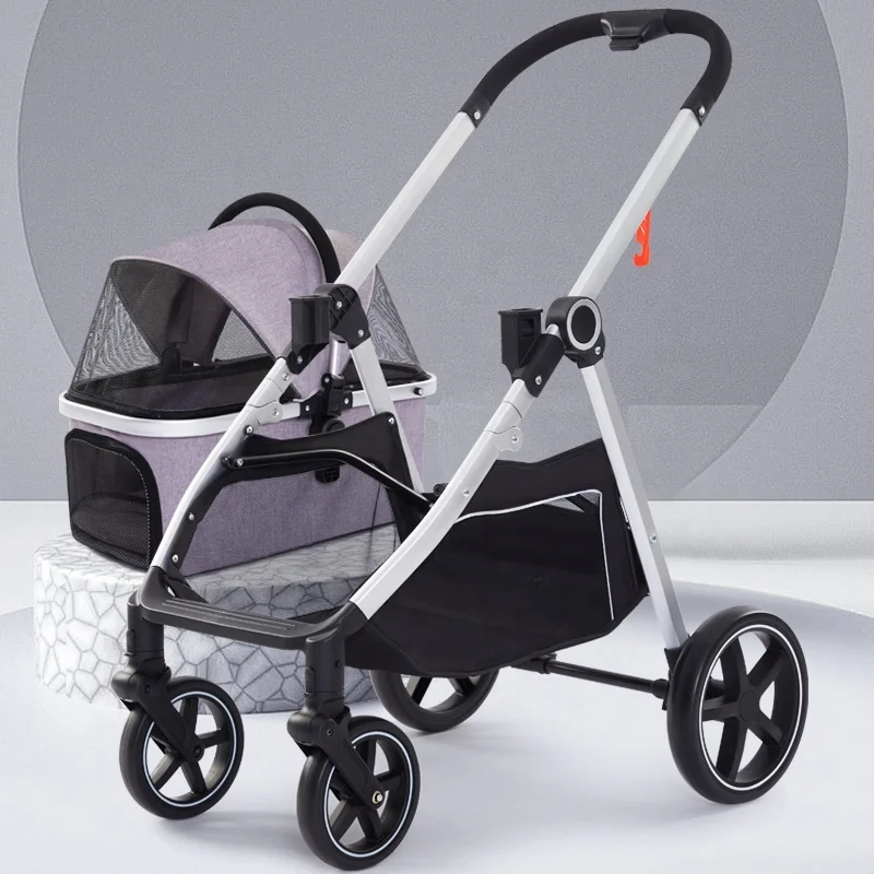 Aluminium 3-in-1 Stroller Pets for Small Medium Dogs Cat with Detachable Carrier Travel Pet Gear Stroller 780*580*1060mm