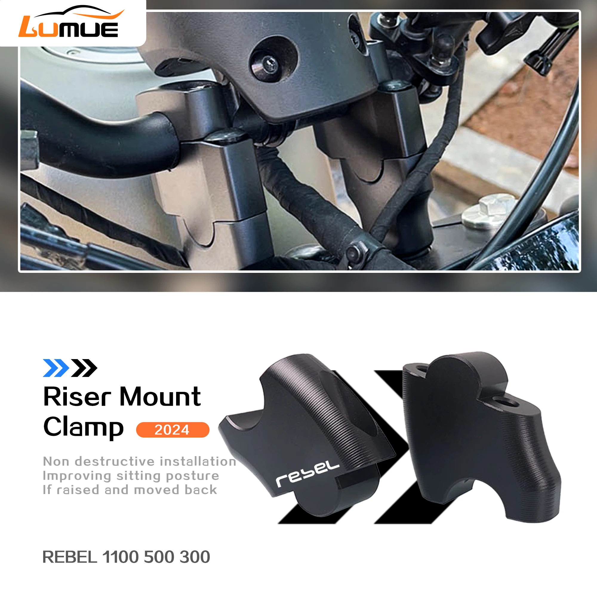 

For Honda Rebel 500 300 CMX500 Rebel500 CMX300 Rebel300 High Lifter Risers Accessories CMX300 Motorcycle Handlebar Riser Kit