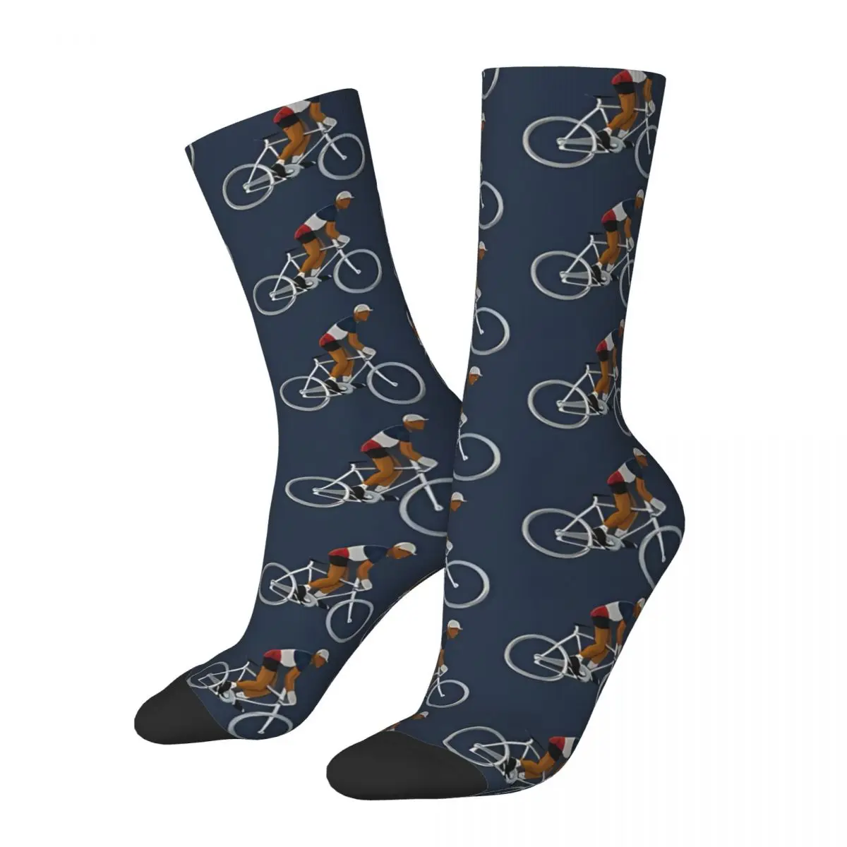 Chaussettes d'équitation imprimées sans couture unisexes, chaussettes Elin Crew, cadeau de cyclisme français rétro, nouveauté