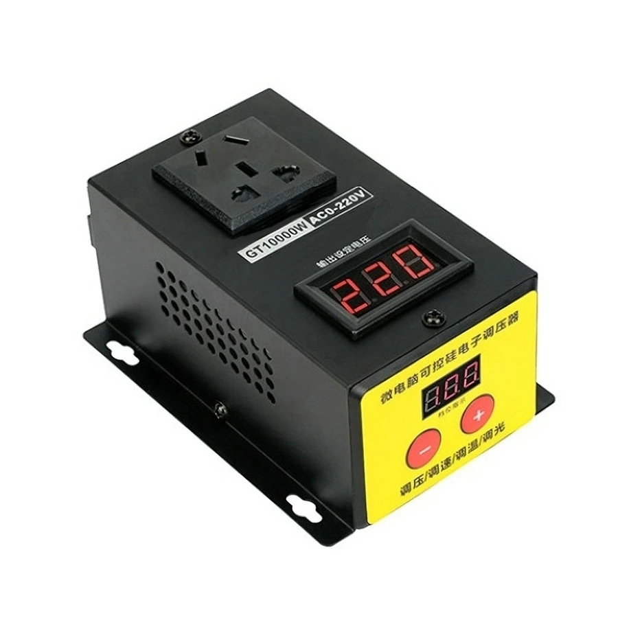 

0V-220V High Power Silicon Controlled Electronic Voltage Regulator Motor Fan Speed Electric Variable Speed Controller 10000W