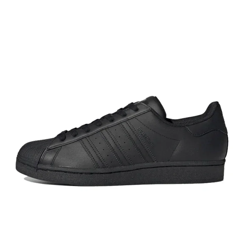 

Adidas Originals Superstar Pure Black Men's And Women's Skateboarding Shoes Non-slip Lightweight Low Skateboarding Shoes