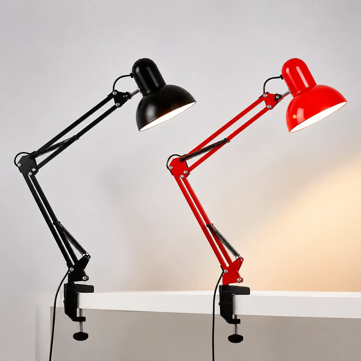 Foldable Desk Lamp Clip on Light Telescopic Eye Protection Retro Bedroom Office Computer Table Lamp Home Decor for E27 Bulb