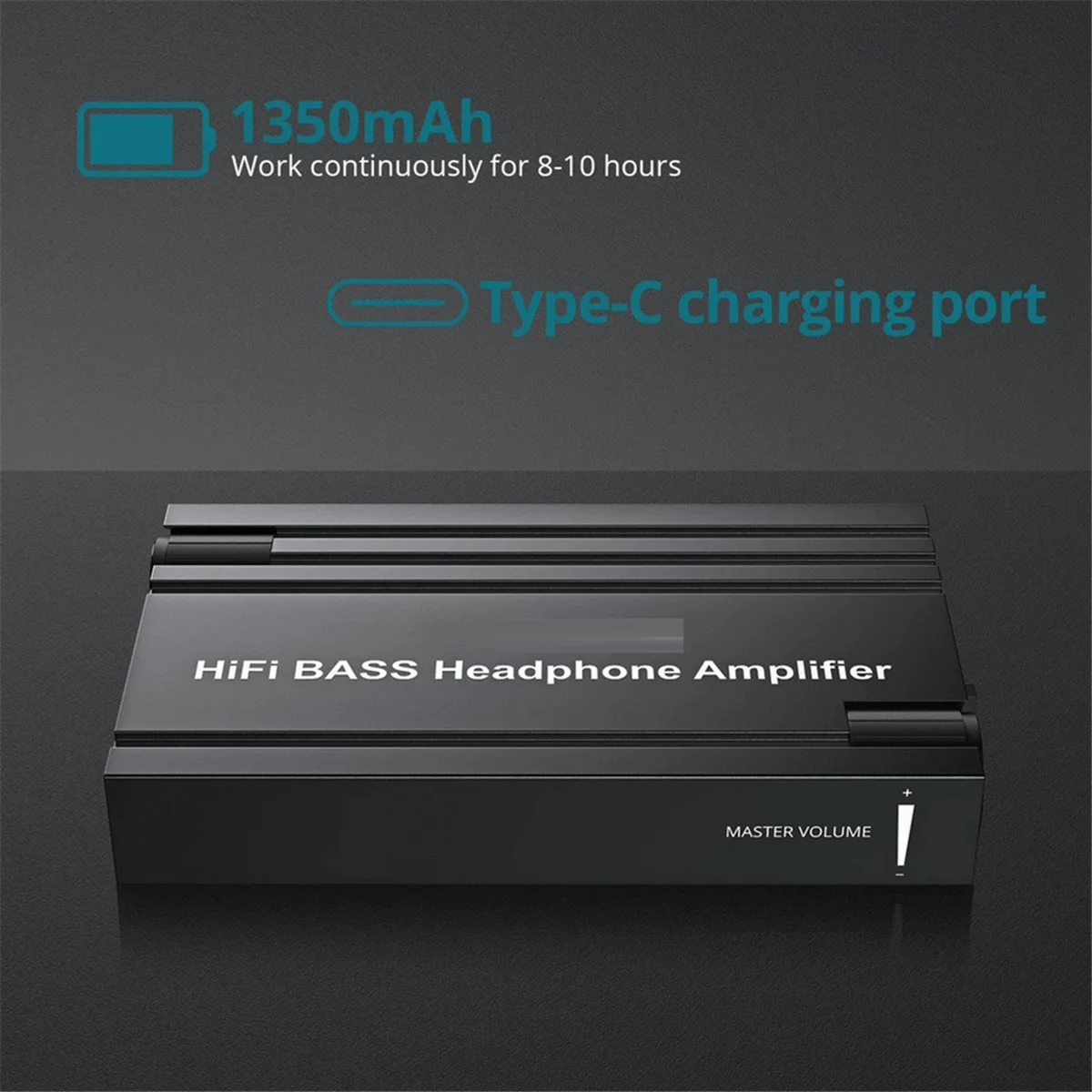 ABJZ HiFi BASS Headphone Amplifier Portable 3.5mm Headphone Amp with Volume Knob Bass Boost Rechargeable 16-600Ω for Computer