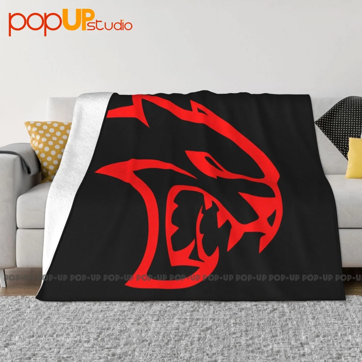 Dodge Hellcat Srt Logo Monster Challenger Srt Racing Mopar Blanket Raschel Breathable Decorative Sofa