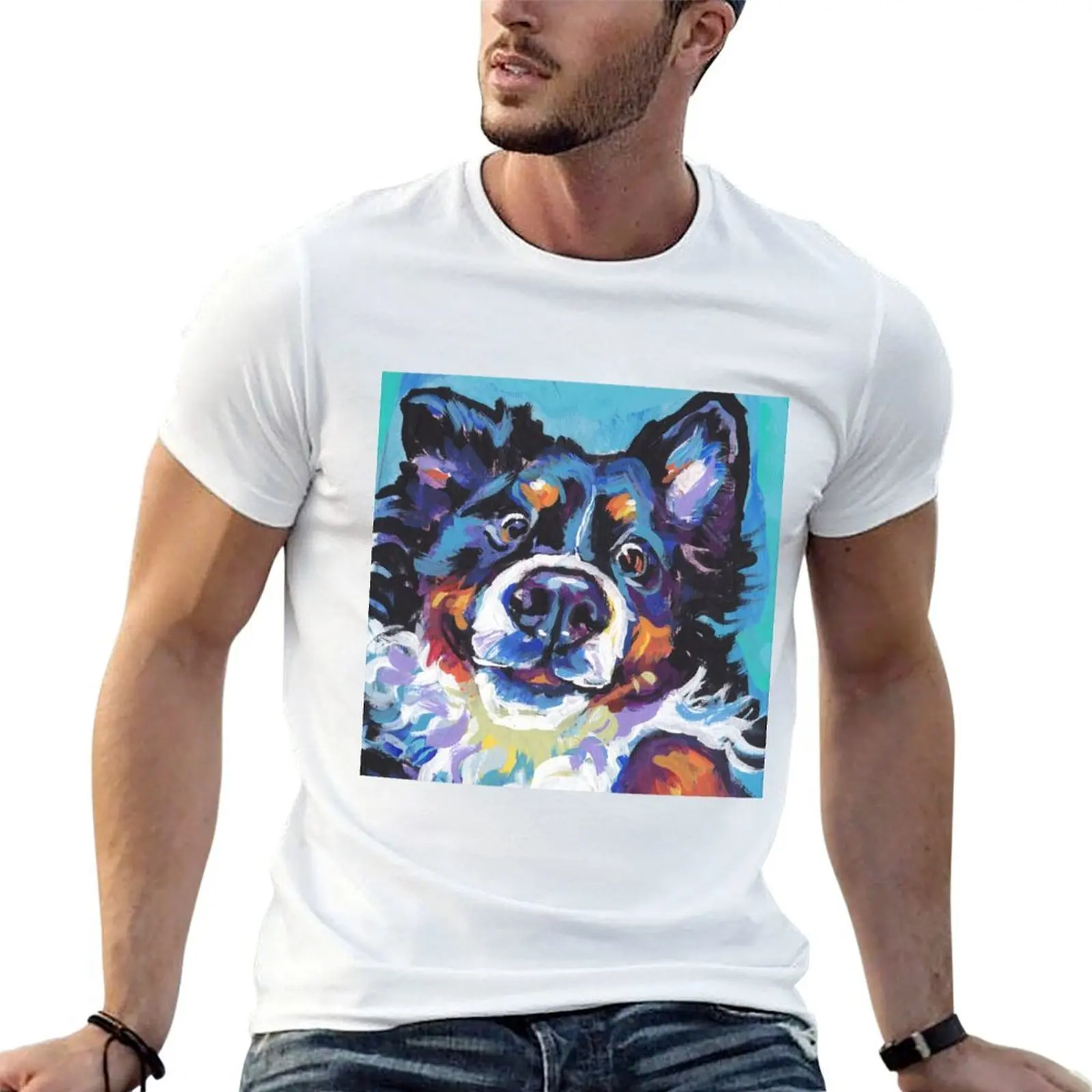 

Bernese Mountain Dog Bright colorful pop dog art T-Shirt man t shirts for men t shirts for man graphic tees T-Shirt