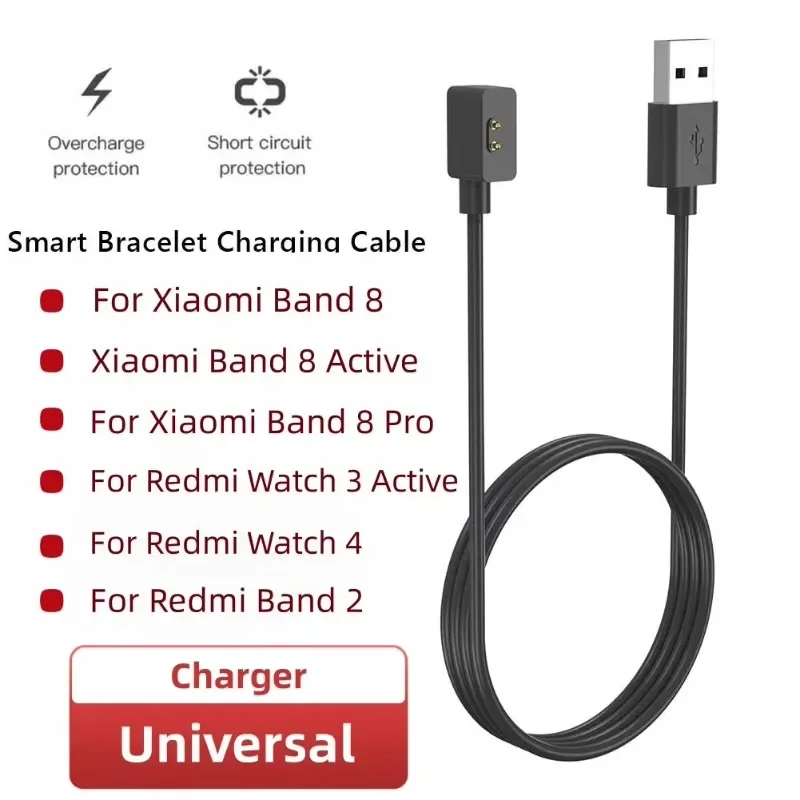 Magnetic Charger for Xiaomi Smart Band 8 9 8 pro 8 Active / Redmi Watch 3 Active Watch4 Band 2 Universal USB Fast Charging Cable
