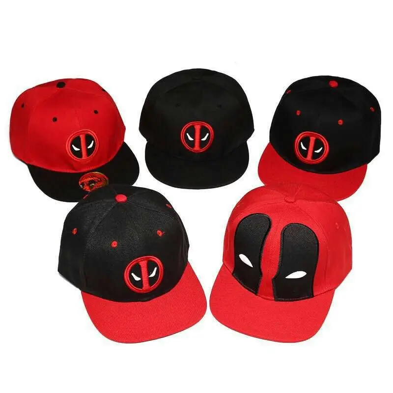 4 Arten Anime Cartoon Figur Deadpool Stickerei Hip Hop Mode Snapback Hut Baumwolle Casual Flache Baseball Cap Männer Frauen Geschenk