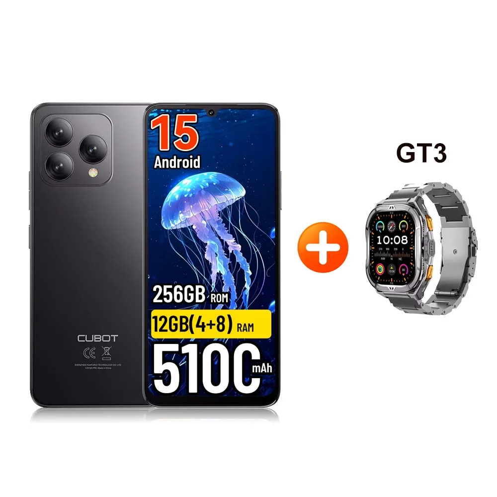 Verzending vanuit Polen: Cubot A40 12GB(4+8)+256GB 6.88'' 120Hz 5100mAh Smartphone Android 15 NFC Gezichtsherkenning 4G Telefoon