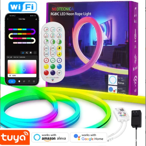 Tuya 스마트 지그비 LED 네온 조명 스트립 앱 제어, 5V 120LED/M RGB USB 유연한 LED 테이프 램프, 알렉사 구글 홈용 홈 장식  Best5