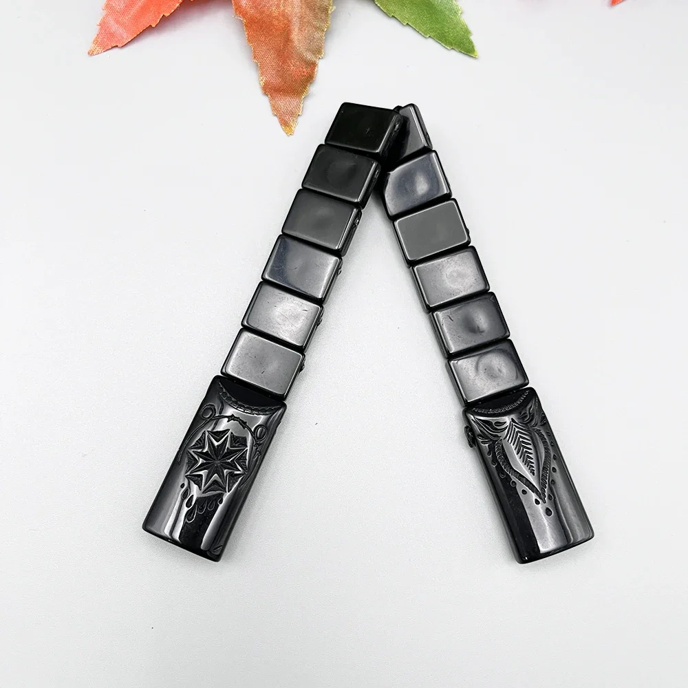 NJ81 مسبحة الصلاة الراتنج ثلاثية الأبعاد ثمانية أشار الأسود موسى الإصبع تخفيف الإجهاد طوي الدورية ستار لهب التأمل حلية #6