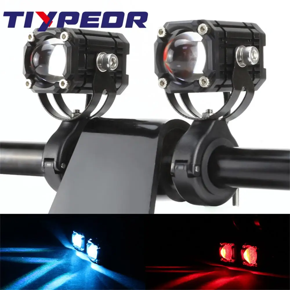 

TIYPEOR Motorcycle Mini Spotlight Devil Eye Super Bright High Power Aluminum Auxiliary Headlight High/Lo Beam Off-road Fog Light