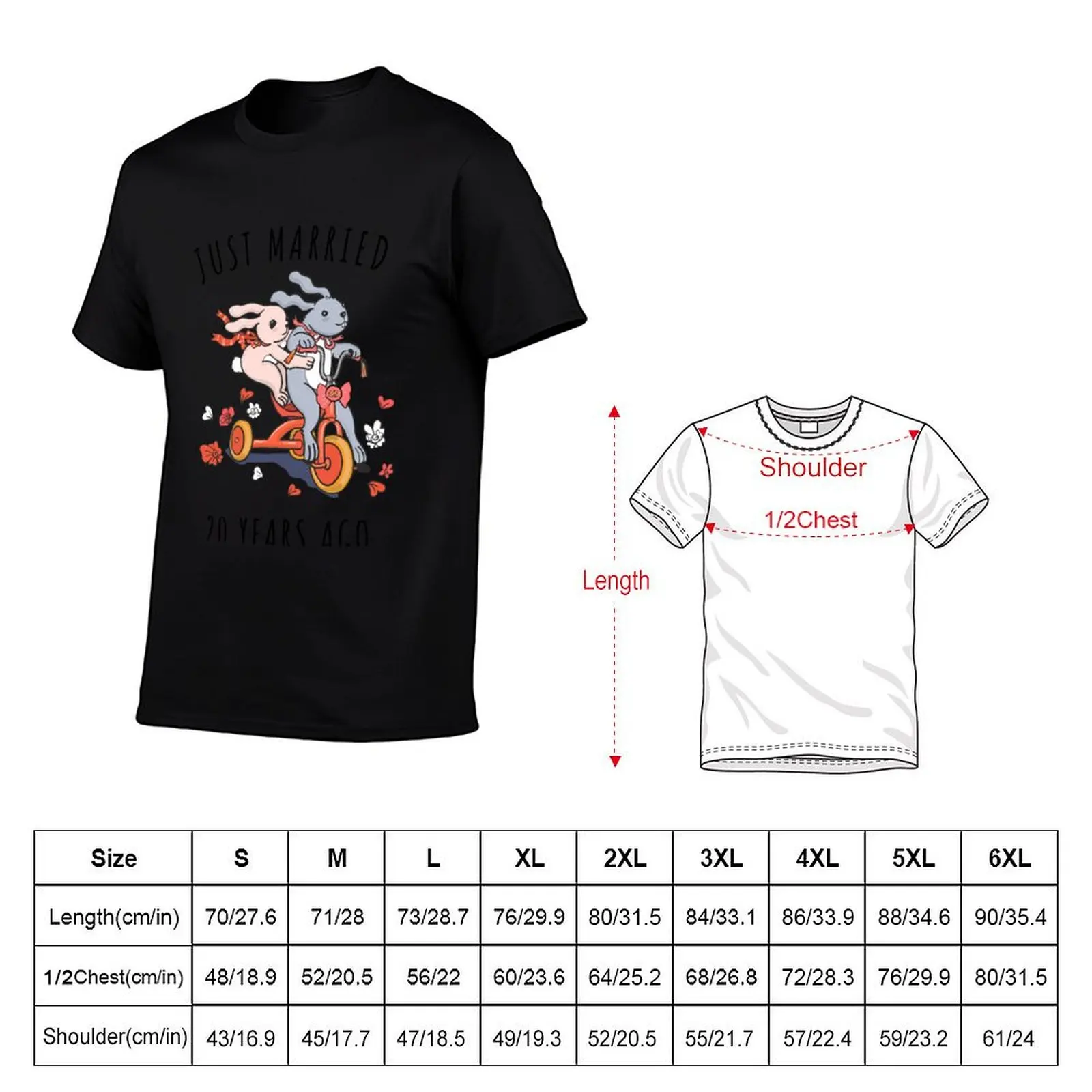 Just Married 20 Years Ago - 20th Anniversary Couple Bunnies Tee, Phone Cases And Other Gifts T-Shirt oversized mens t shirt image 5