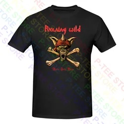 Running Wild Under Jolly Roger Crossbones Band Logo Shirt T-shirt Tee Cute Streetwear