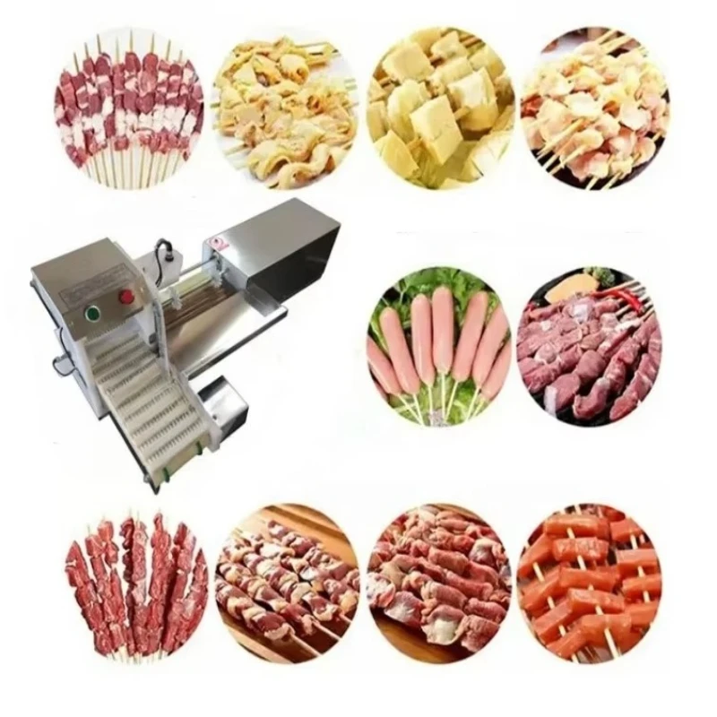 

Automatic Souvlaki Skewer Machine Doner Kebab Wear String Machine Chicken Meat Satay Kebab Skewer Machine