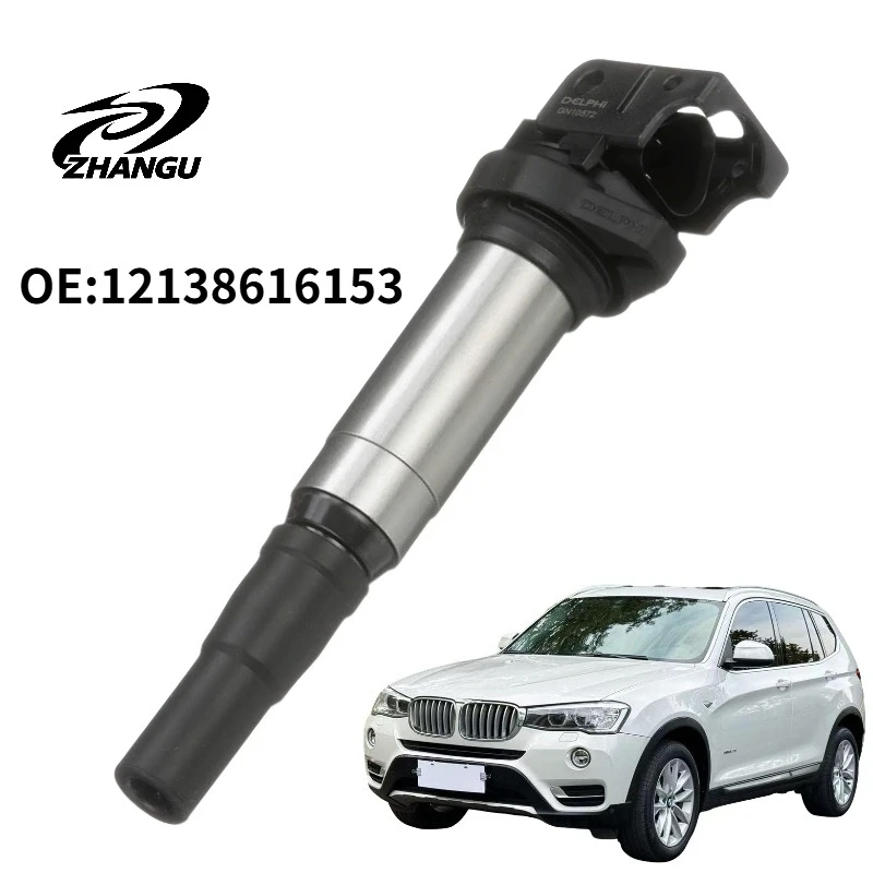 

ZHANGU 1PCS 12138616153 ignition coil for BMW X1X3X5X6Z4 MINI E81 F22 F23 E46 E90 F33 X3 E83 E65 E66