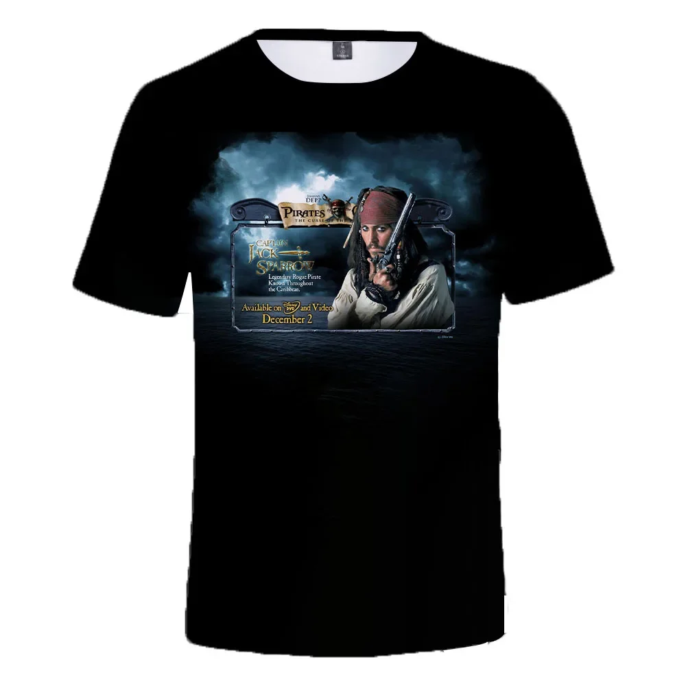 2024 Disney Pirate of Caribbean 3d Print T Shirt Men T-shirt Jack Sparrow Tshirt Children Unisex Tshirt Casual Top Pirates