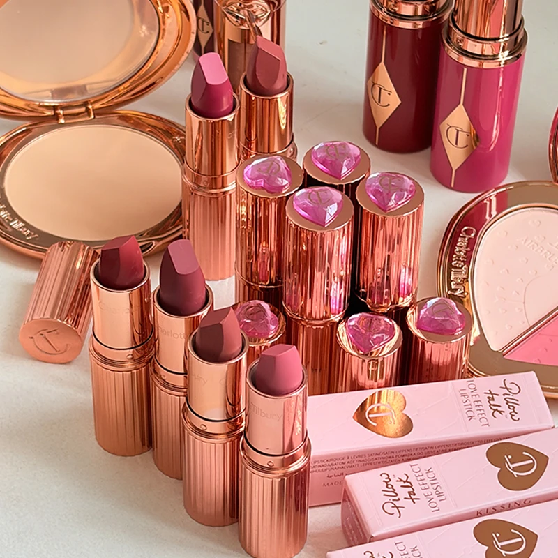 CT Charlotte Pink Diamond Rouge à Lèvres en Forme de Cœur, Gloss Luminous Lip Glow, Gloss Repulpant, KISS TALK LOVE TALK, Blush Stick Tilbury