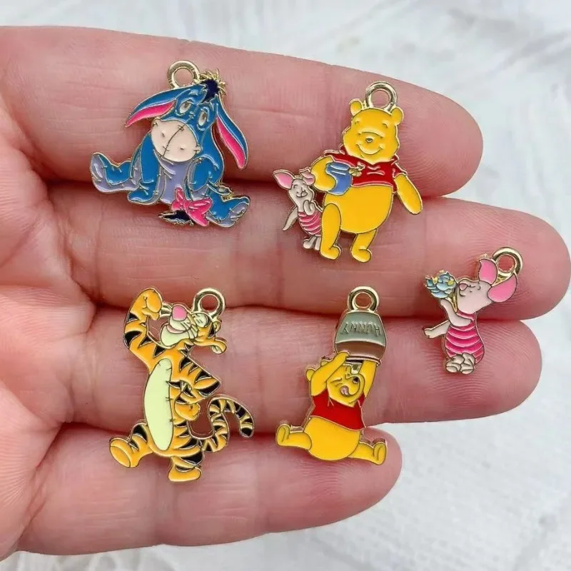 10pcs Alloy Drip Oil Charm Cartoon Animal  Earring Pendant DIY Keychain Necklace Jewelry Pendant Necklace Charms Enamel Charms