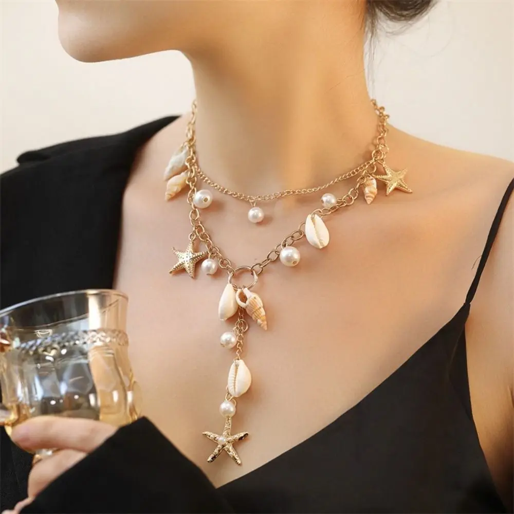 Collar de concha hecho a mano, concha de perla, diseño de tortuga marina, collar bohemio, conjunto de collar de plata de estilo étnico marino