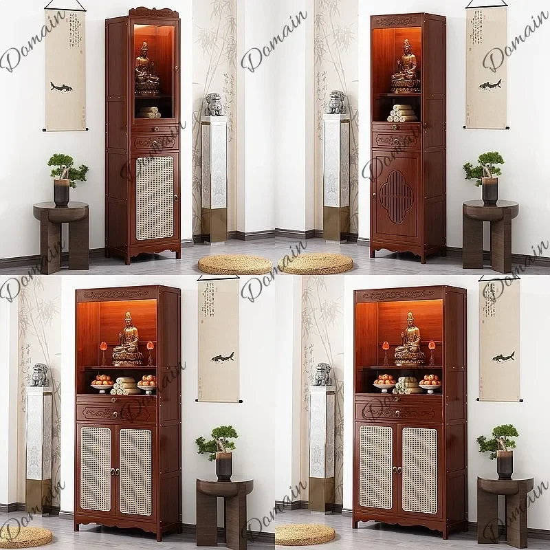BJ New Chinese Style Buddha Shrine Cabinet Stand For Kwan Yin Statue Worship Table Altar