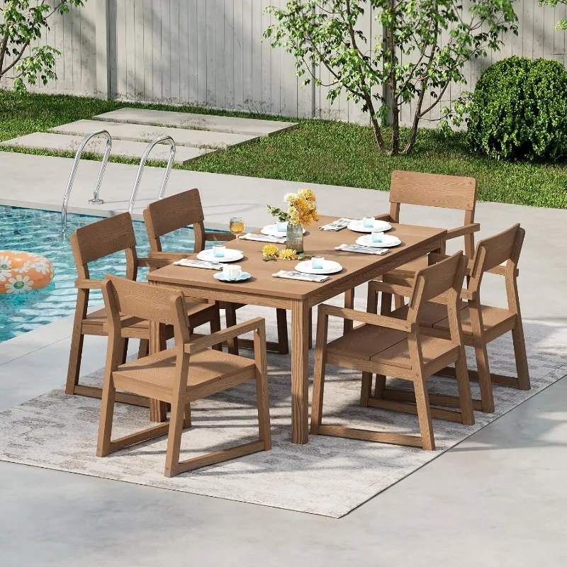 All-Weather Modern Chairs & Table Set, 3-Piece Patio Bistro Set, Include 2 Outdoor Chairs and 1 Side Table