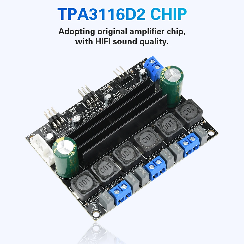 TPA3116D2 Audiophile HIFI Digital Audio Verstärkerplatine DC 10-25V Hochleistungs 50Wx2+100W 2.1 Kanal Subwoofer mit Kabel für DIY – Detail 5