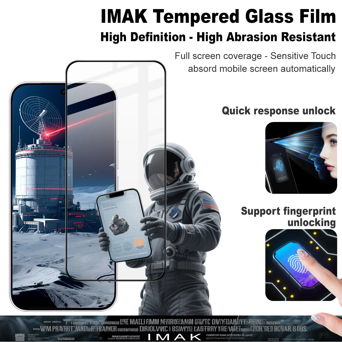 Tempered Glass for Samsung Galaxy S26 FE 5G Screen Protector Film IMAK Pro+ Support Fingerprint