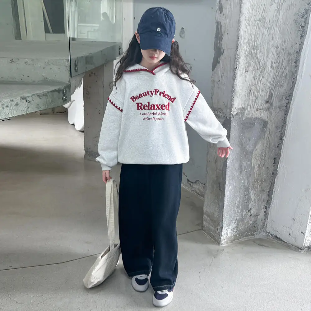 

Kawaii модная толстовка с капюшоном для девочек, спортивная рубашка, студенческая осенняя повседневная рубашка-пуловер с длинными рукавами, топы, детская одежда