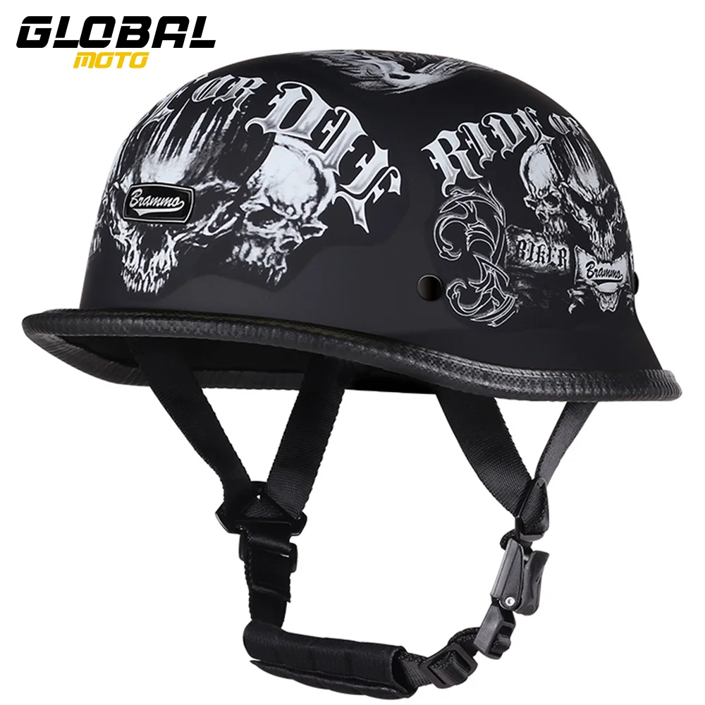 New Motorcycle Helmet German Vintage Casco Moto Motorcycle Accessories Open Face Summer Retro Half Helmet Unisex Helmets