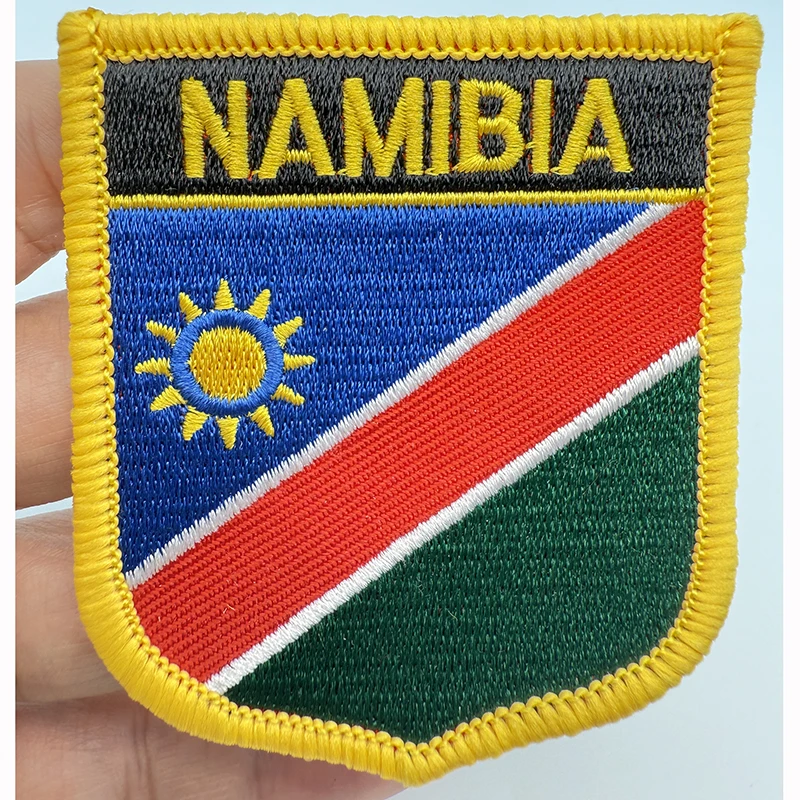 7*6CM Namibia Shield Shape Iron-on Flag Patch Embroidered Saw on Badges Patches for Clothing