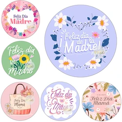 Español Happy Mother's Day Decor Stickers Feliz Día De La Madre Labels Floral Greeting Thank you Self-adhesive Paper Labels