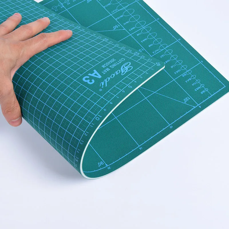 Neue Schneidematte, A3, PVC, rechteckig, selbstheilend, dickerer weißer Kern, Desktop-Schutzmatte, Basteln, dunkelgrün, 45 cm x 30 cm x 0,3 cm