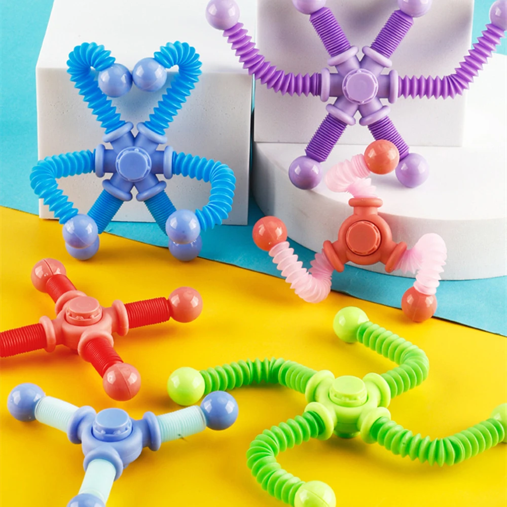 10Pcs Fun Variety Telescopic Tube Fidget Spinner Kids Birthday Party Wedding Guest Gift Souvenir, Christmas Carnival School Gift view 3