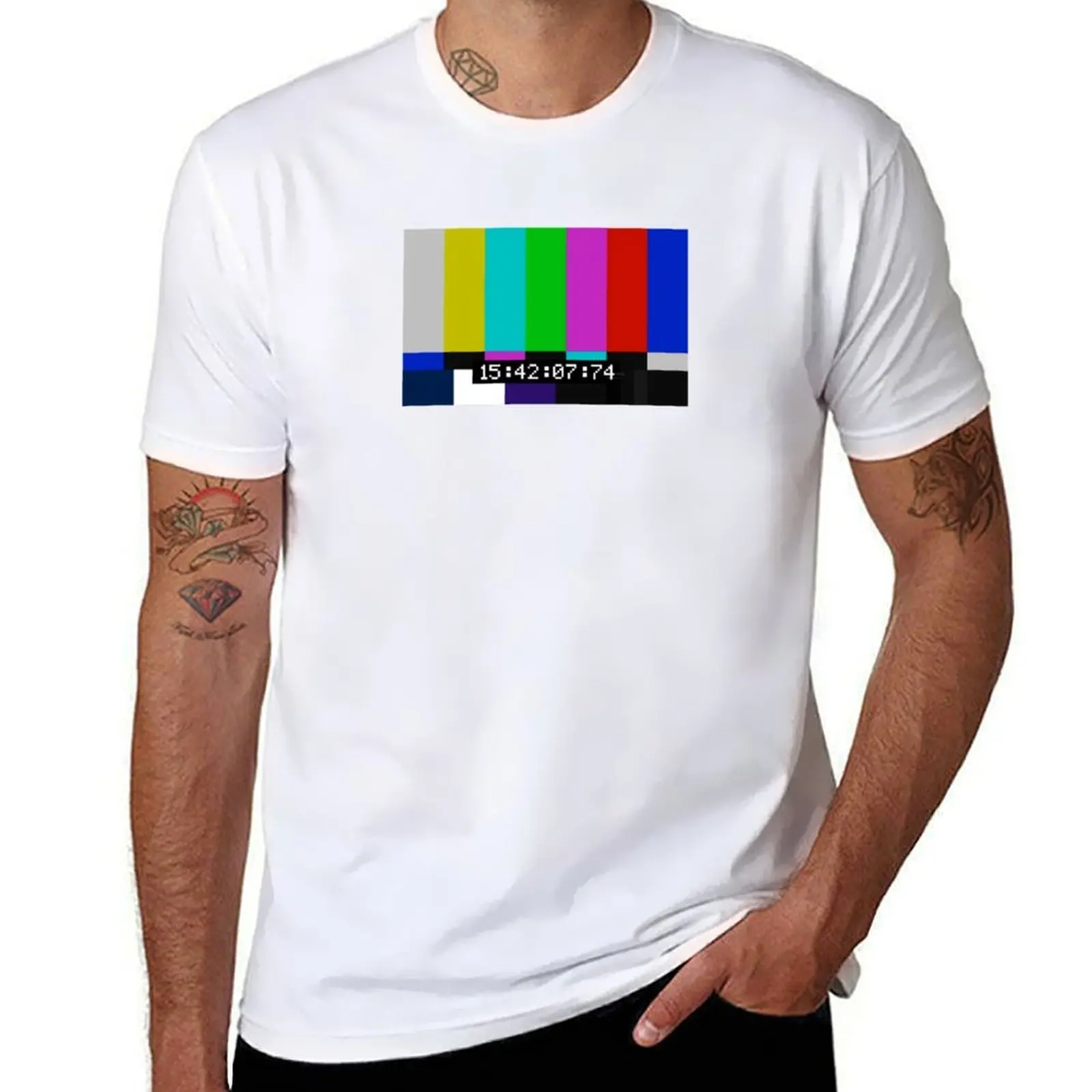 

SMPTE color bars T-Shirt t shirt man casual man t shirt cotton high quality T-Shirt