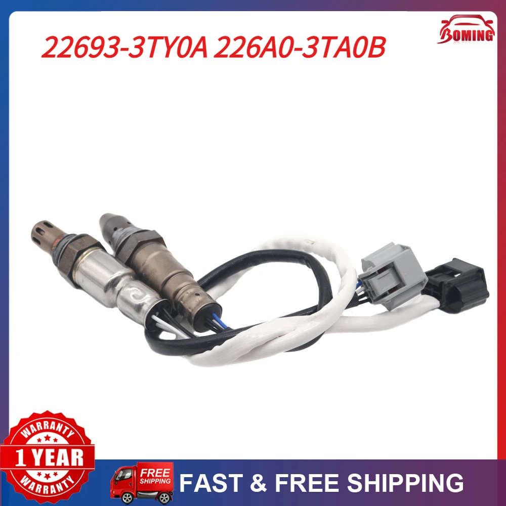226A0-3TA0B 22693-3TY0A 2 Stück für Nissan Altima 13-18 2.5L NEUER Vorder- und Hinter-Luft-Kraftstoff-Verhältnis-Sensor Lambda O2 Sauerstoffsensor