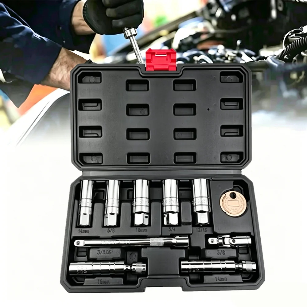 10PCS Professional Point Triple Square Spline Bit Socket Set Tamper Press Batch Sleeve Set Auto Repair Tools Screwdriver