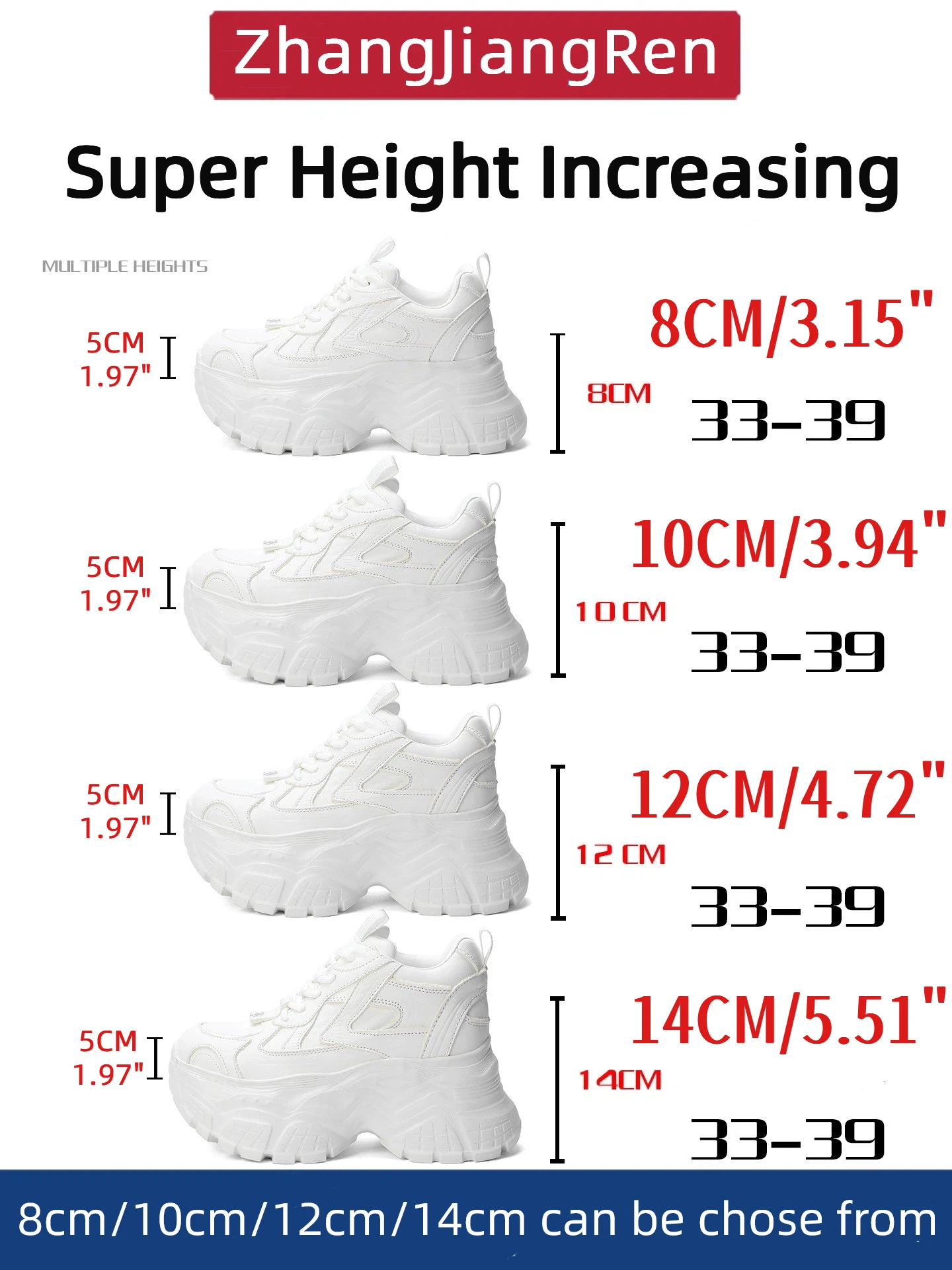 

Женские кроссовки ZJR 8-14 см для увеличения роста, легкие массивные кроссовки на скрытой танкетке, из натуральной кожи