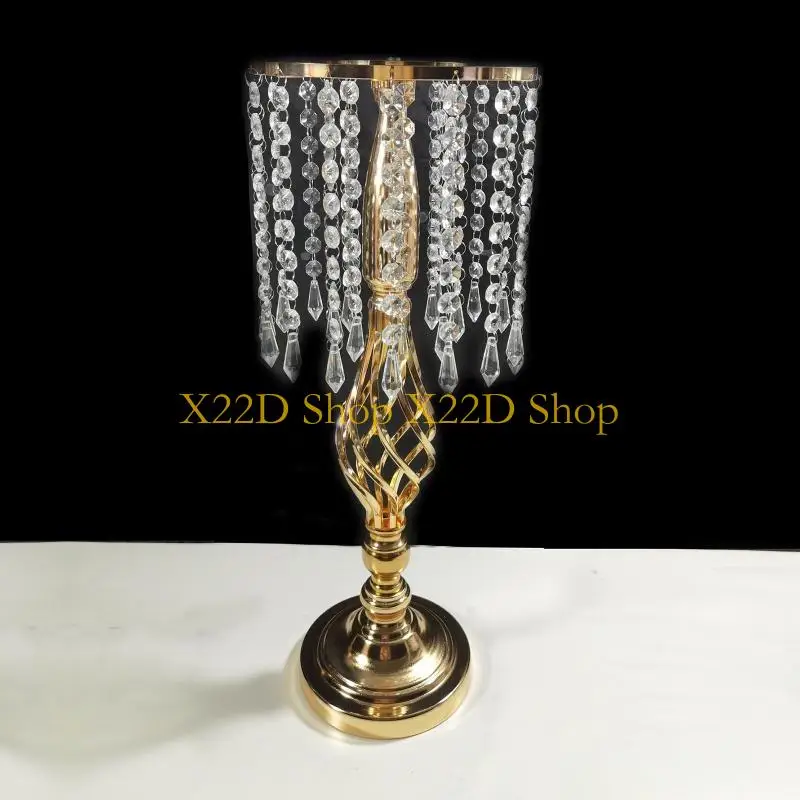 X22D كريستال شرابة الخرز شموع حامل زهرة مزهرية زخرفة ديكور المنزل #4