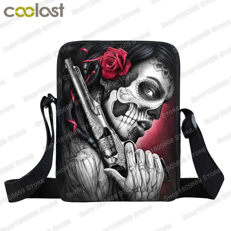 Dark Gothic Vampire Beauty Messenger Bag Women Handbag Girls Small Shoulder Bag for Travel Ladies Crossbody Bags Bookbag Gift
