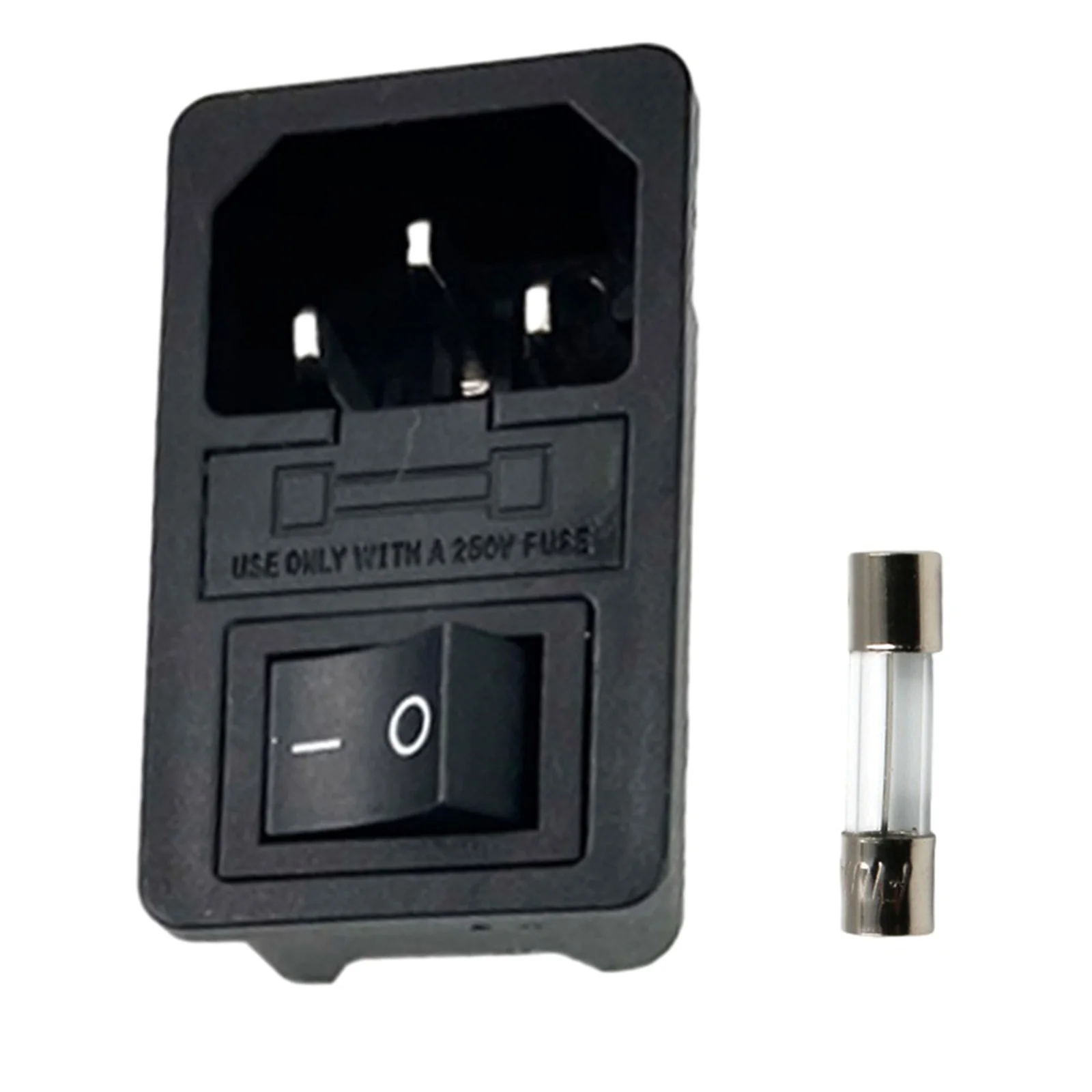 Power Socket With Switch Rocker Switch Fuse Male With Rocker PowerCord With Rocker Fuse Switch Male Silver Socket