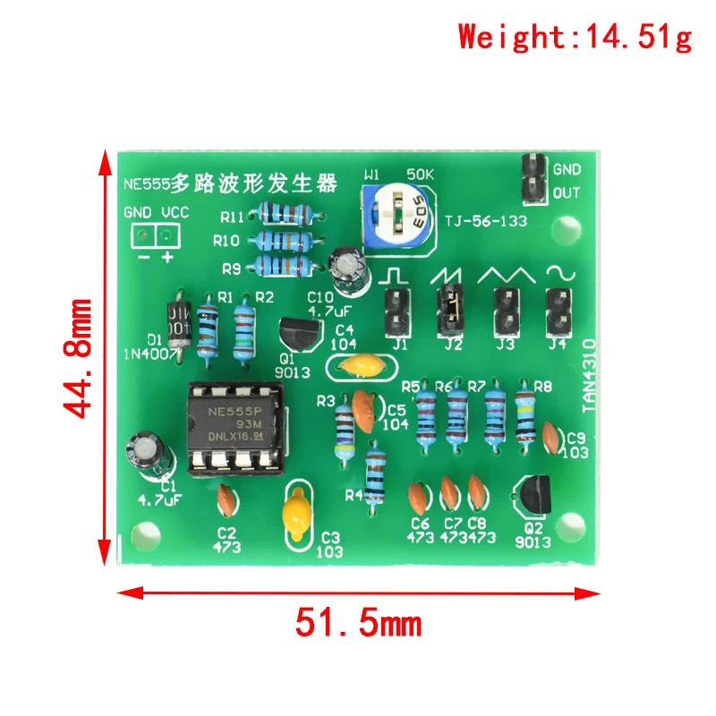 DC6-12V NE555 Pulse Generator Module Sine/Triangle/Square Wave generator multi-channel Waveform Signal Generator DIY Kit