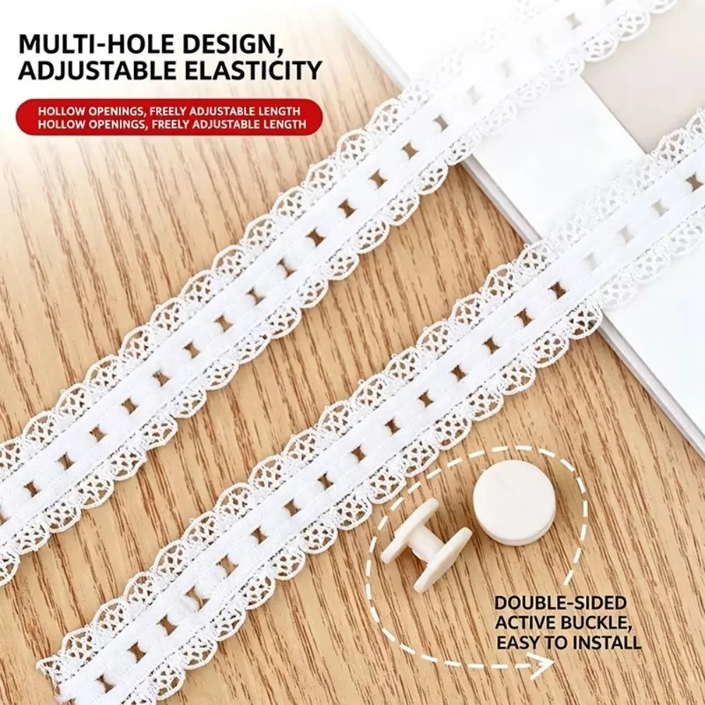 2Pcs New Lace Shirt Sleeve Holders Punch-free Elastic Shorten Sleeve Length Solid Color Adjustable Stretch Cuff Fasteners
