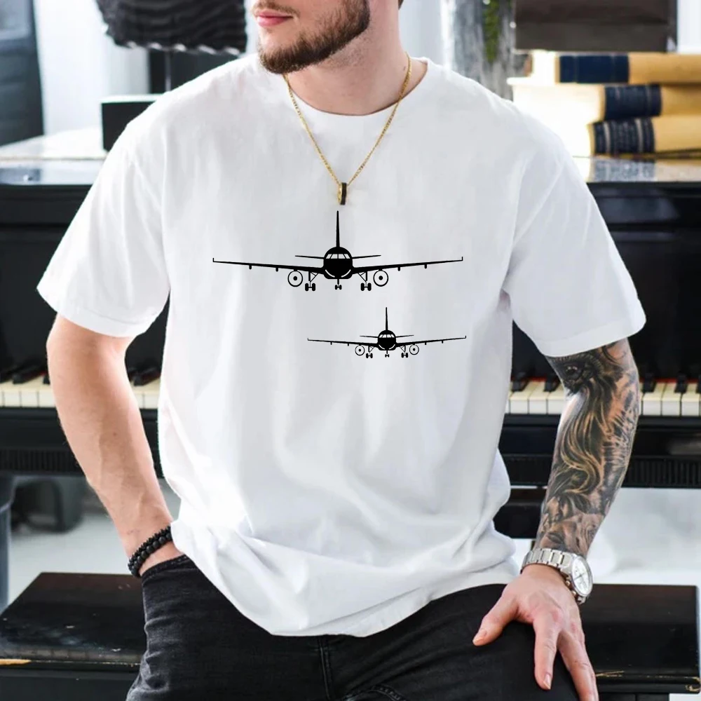 Airplane Monoplane Printed T-shirt Graphic Hipster Biplane Men T Shirt Hip Hop Men's Clothing Women Oversized T-shirt