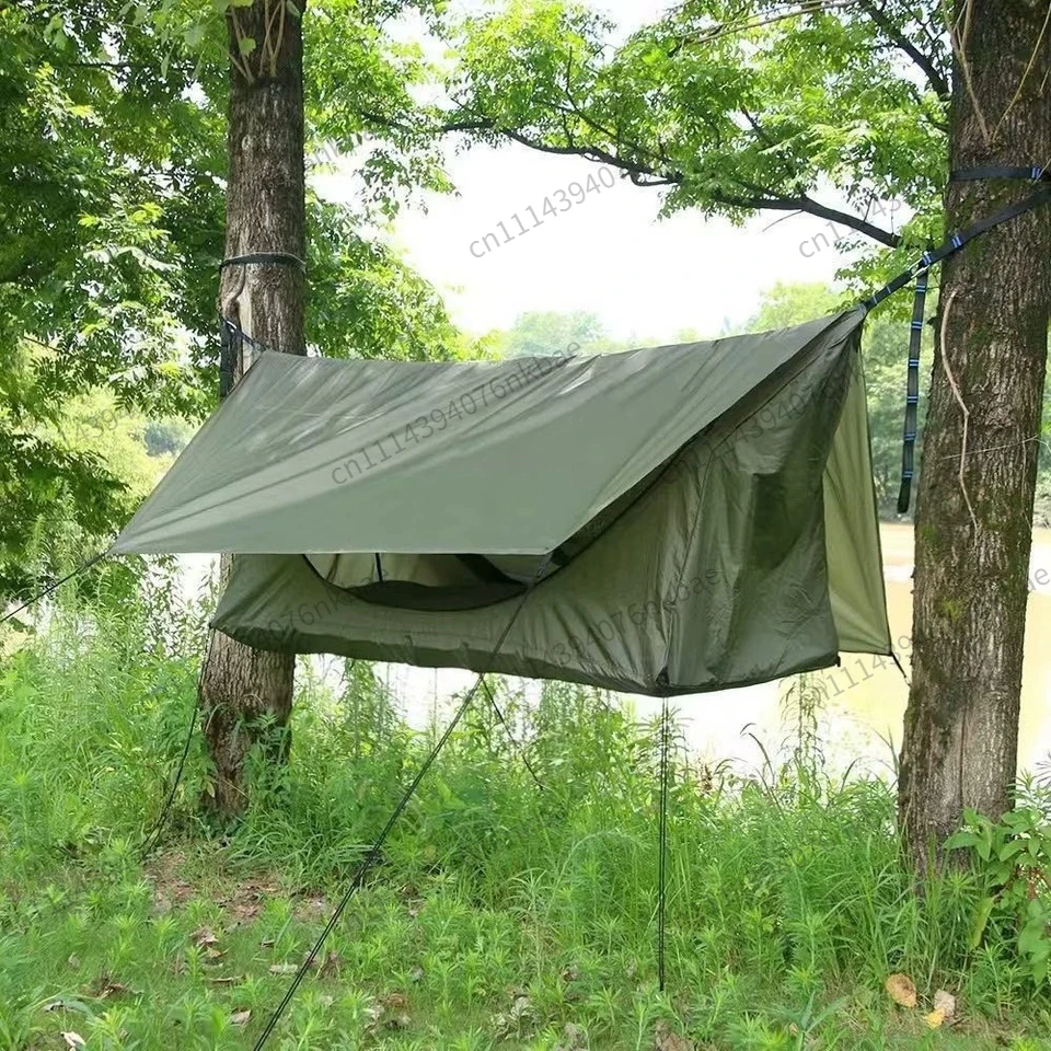 Waterproof Hammock Swing With Awning Mosquito Net Air Mattress Camping Garden Indoor Fitness