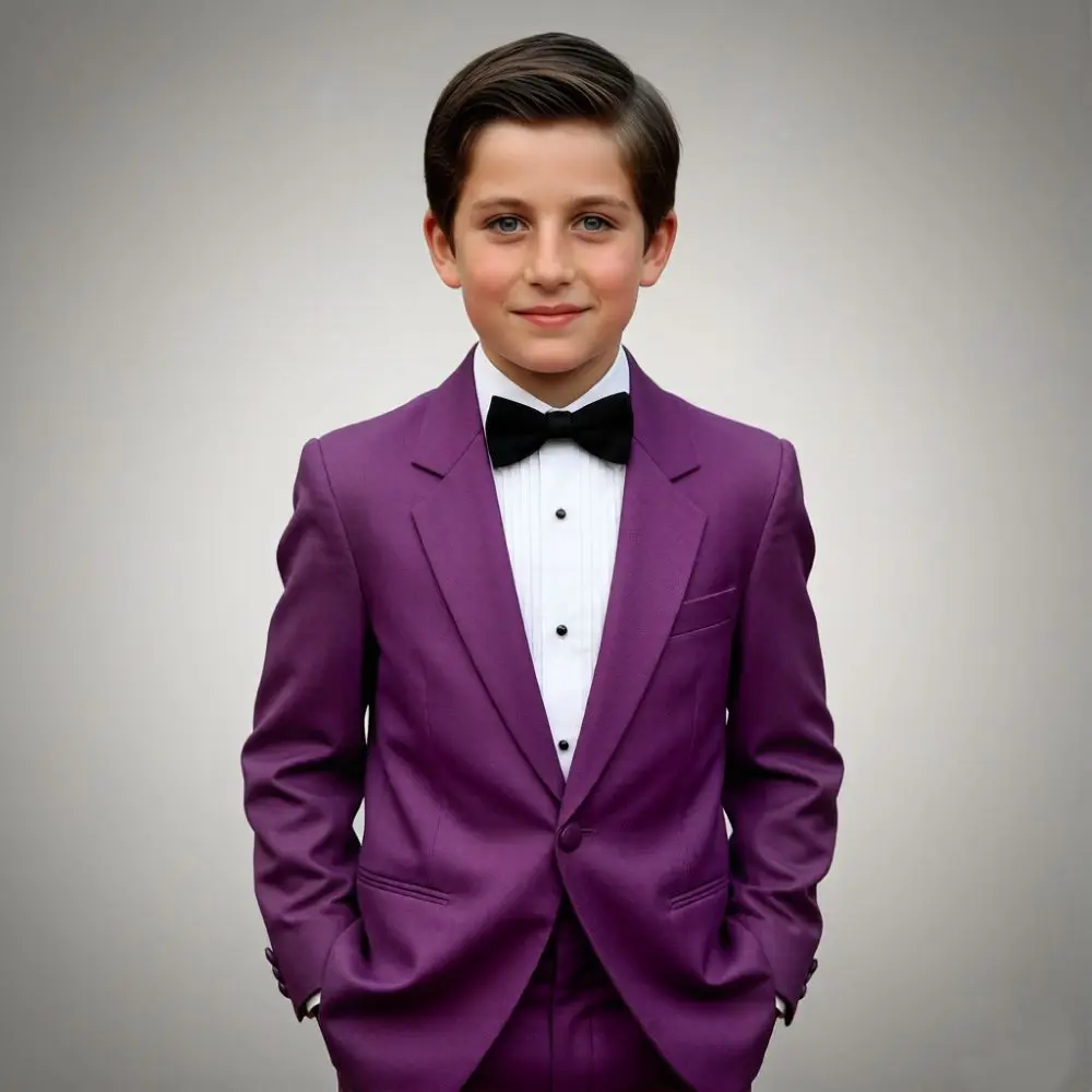 

2 Pieces Kids Boys Suit Set Notched Lapel Classic Design Formal Wedding Tuxedo Outfits Prom Party Guest Special Occasion Wear