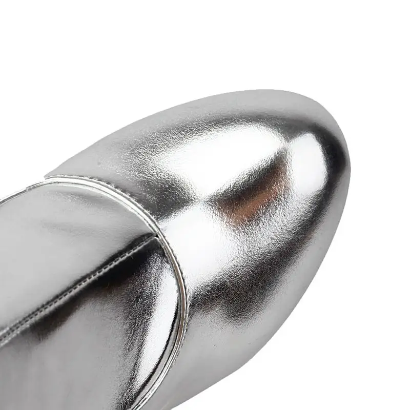 Girseaby مثير المرأة أحذية الركبة عالية جولة تو 15.5 سنتيمتر خنجر عادية 6.5 سنتيمتر منصة سستة حجم كبير 45-47 موضة نمط الحفلات #6