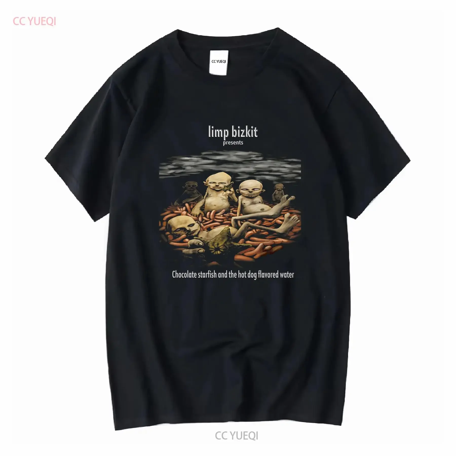 Limp Bizkit Chocolate starfish and the hot dog flavored water T shirt vintage Washed Stretched streetwear Top For Everyday Wear