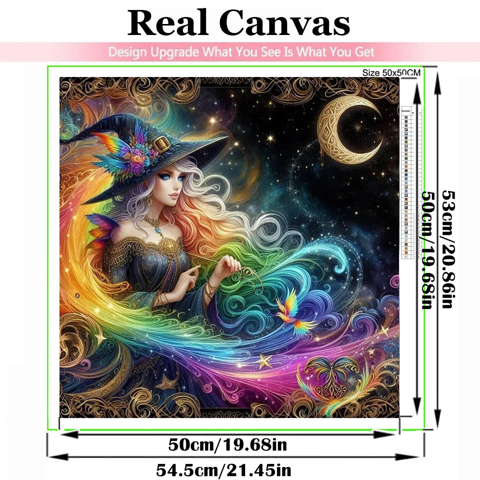 DIY Full Square Round Diamond Mosaic Embroidery Halloween Witch Girl 5D Diamond Painting Cross Stitch Kits New 2025 Home Decor