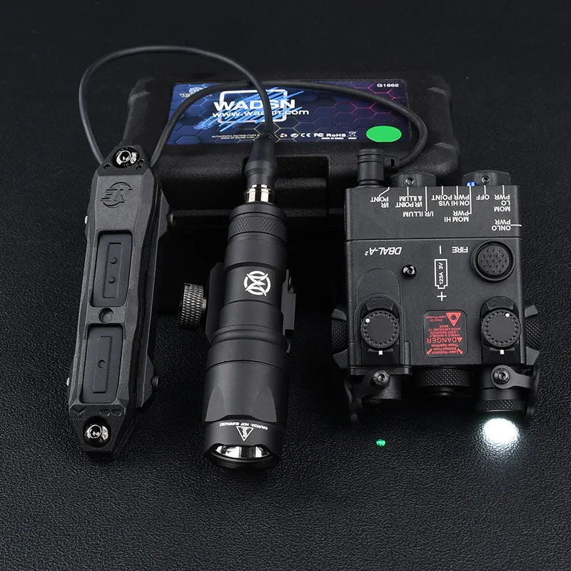 Tactical Airsoft DBAL-A2 Laser Pointer Red Green Blue Dot White Light Sight M300A Hunting Weapon Scout Light Dual Control Switch