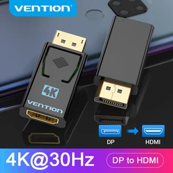 Адаптер Vention DisplayPort-HDMI 4K Male DP to HDMI Female Video Audio Converter для ПК, ноутбука, проектора DisplayPort to HDMI